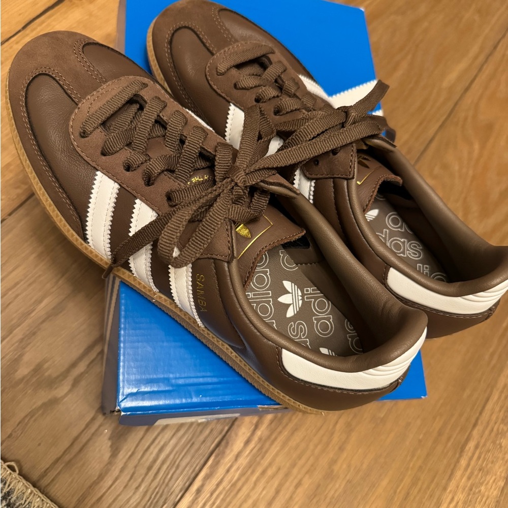 Adidas Earth Brown and White Samba Sneakers Women’s size 9 - Picture 6 of 13